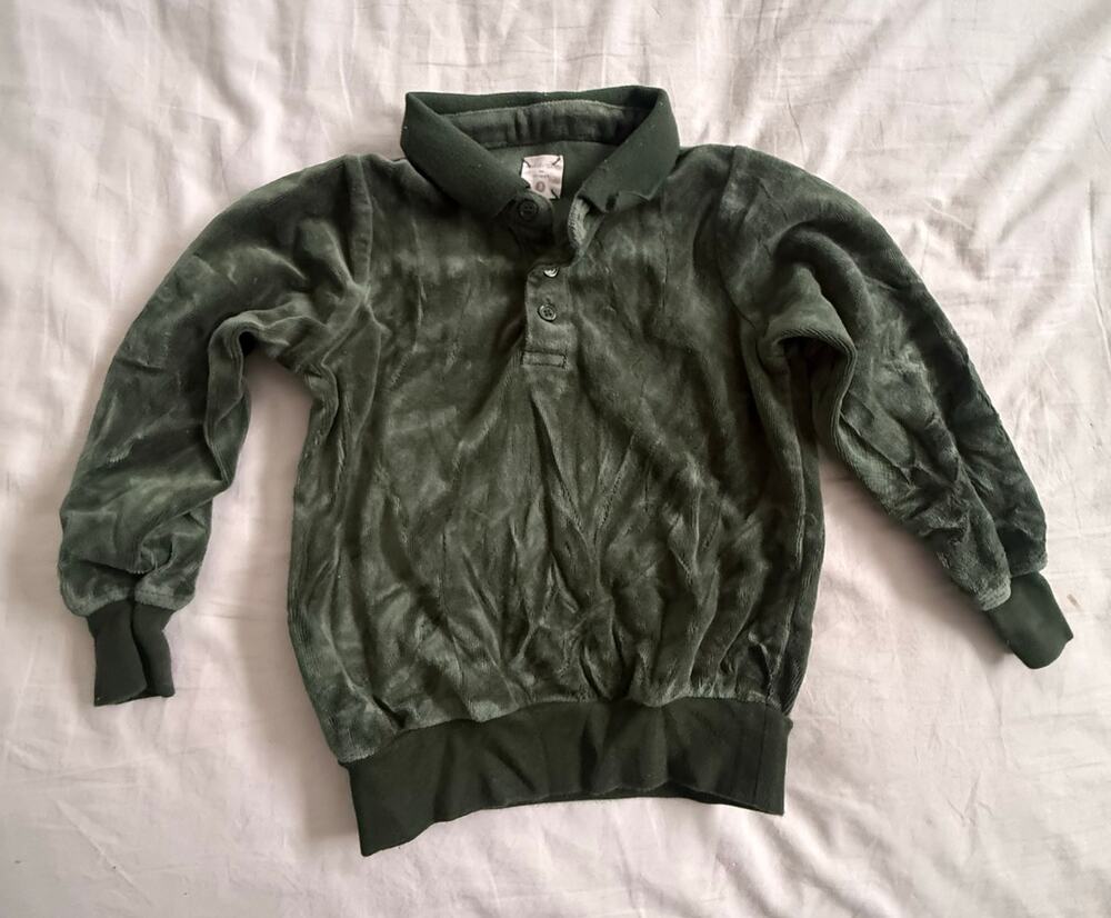 Analogie by Lil Legs Green Velvet Velour Henley Top Shirt Sweater Boys 3T